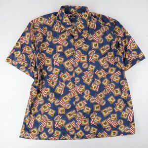 Solemare Maus & Hoffman Sz. XL Short Sleeve Shirt American Flag Hawaiian Shirt